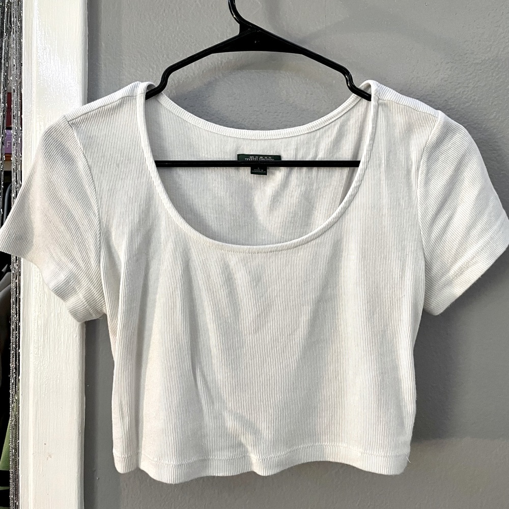 Wild Fable | Ribbed Short Sleeve top - White